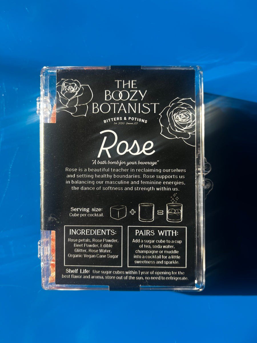 Edible Glitter Rose Sugar Cubes (Large) The Boozy Botanist